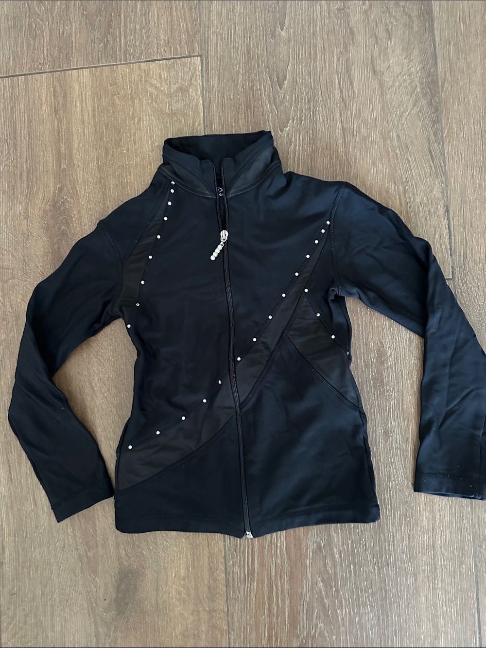Ice dress girls Black Zip-Up Jacket with Stud .  128-68 see pictures for size.